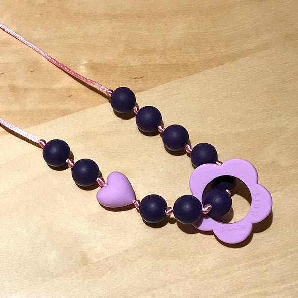 ChewBling Sensory Lavender Purple HEART Chewelry Necklace for Children and Adults, Autism, Anxiety, ADHD
