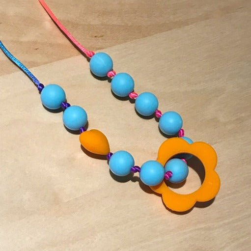 ChewBling Sensory Orange HEART Chewelry Necklace for Children and Adults, Autism, Anxiety, ADHD