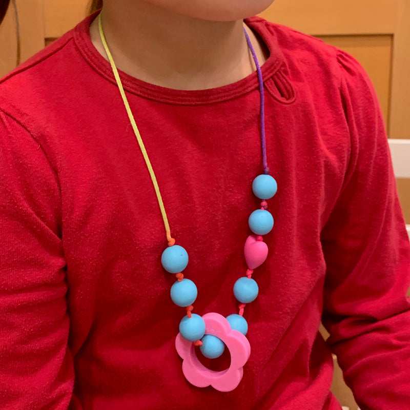 ChewBling Sensory Pink HEART Chewelry Necklace for Children and Adults, Autism, Anxiety, ADHD