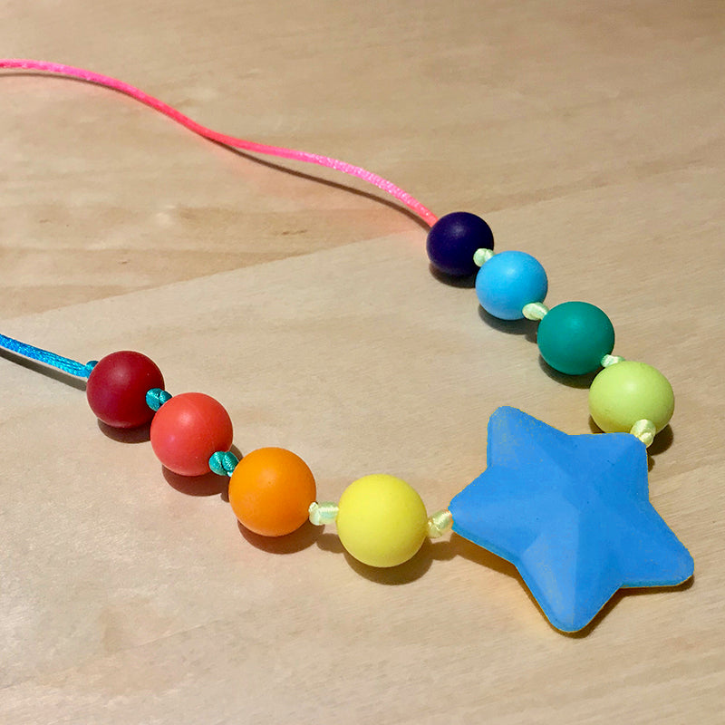 ChewBling Sensory Blue STAR Chewelry Necklace for Children and Adults, Autism, Anxiety, ADHD