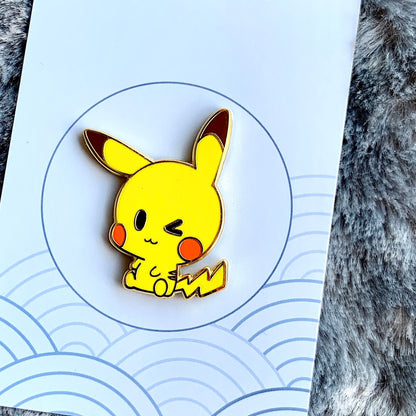 chibi Pikachu Enamel Pin - Pokemon inspired
