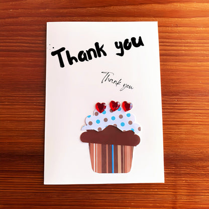 Autism made greeting cards to say "Thank you!" - chocolate cupcake