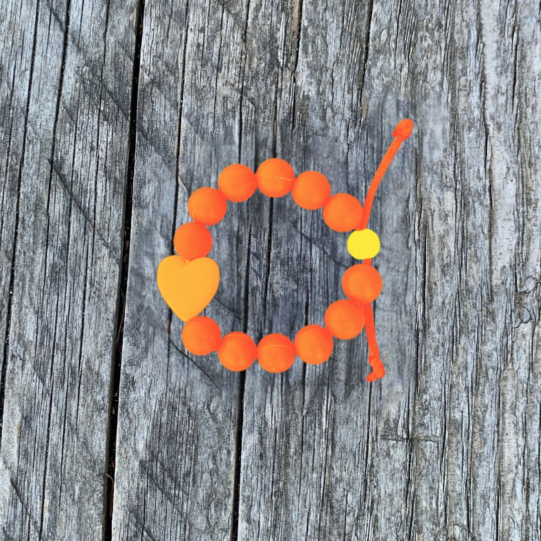 ChewBling Sensory Orange HEART Chewelry Bracelet for Children and Adults, Autism, Anxiety, ADHD