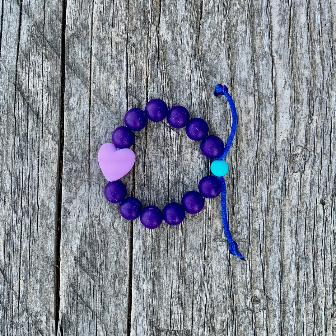 ChewBling Sensory Lavender Purple HEART Chewelry Bracelet for Children and Adults, Autism, Anxiety, ADHD