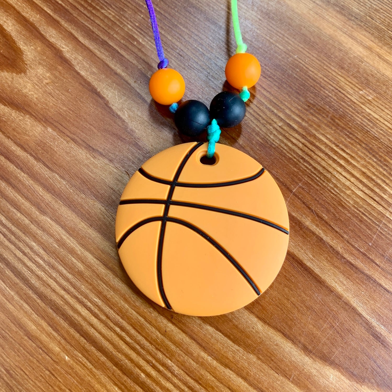 ChewBling Sensory Sports Chunky BASKETBALL Chewelry Necklace for Children and Adults, Autism, Anxiety, ADHD