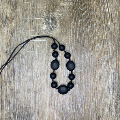 ChewBling Sensory Black PEBBLE Chewelry Necklace for Children and Adults, Autism, Anxiety, ADHD