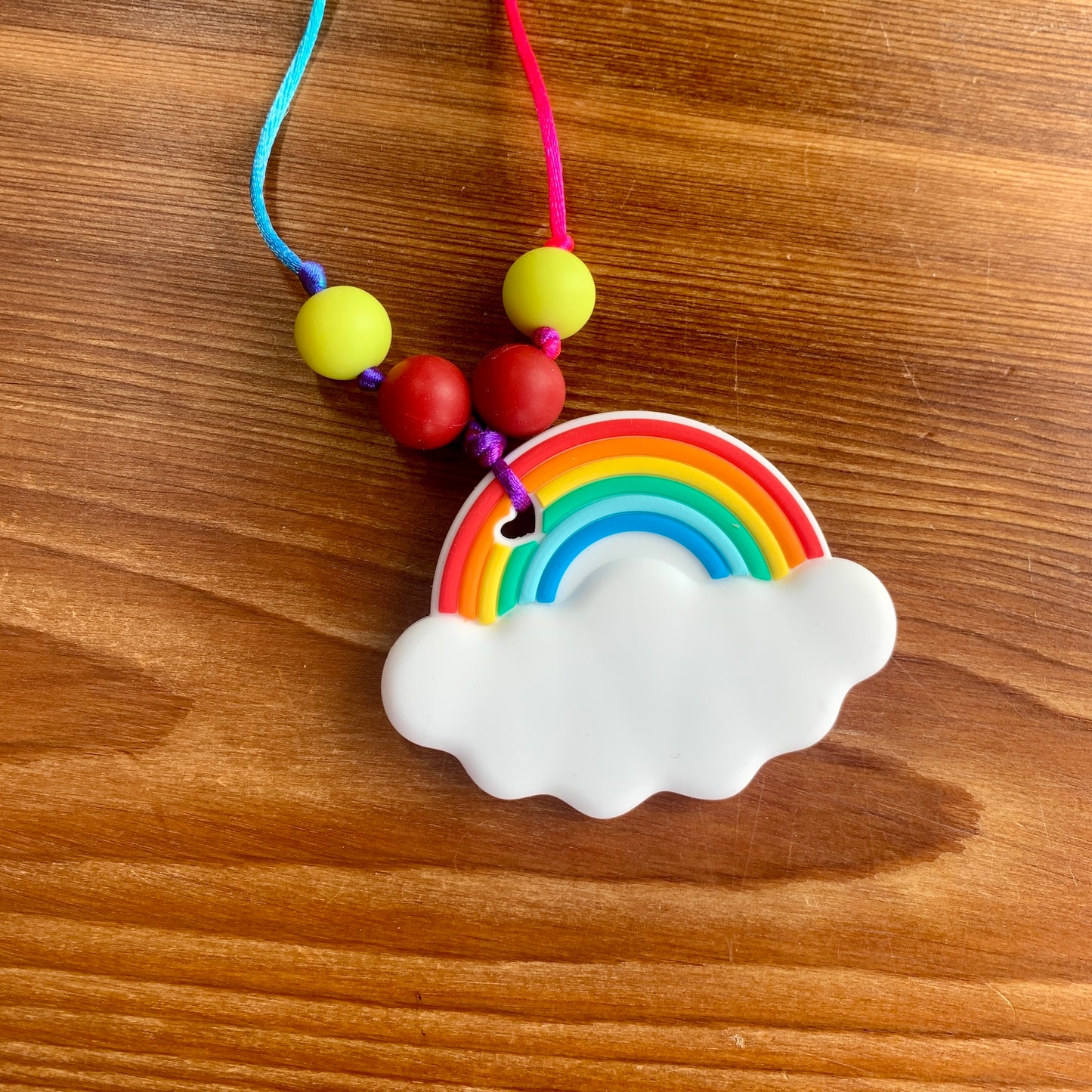 ChewBling Sensory Chunky RAINBOW CLOUD Chewelry Necklace for Children and Adults, Autism, Anxiety, ADHD