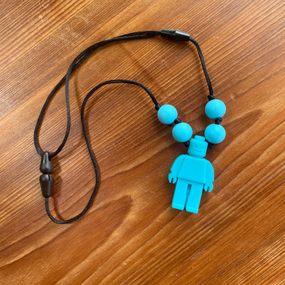 ChewBling Sensory Blue ROBOT Chewelry Necklace for Children and Adults, Autism, Anxiety, ADHD