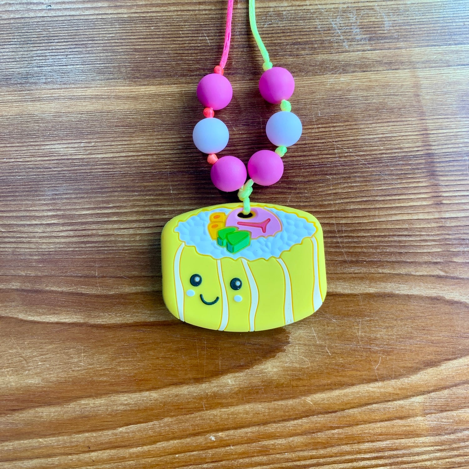 ChewBling Sensory Chunky SUSHI Yellow Roll Chewelry Necklace for Children and Adults, Autism, Anxiety, ADHD