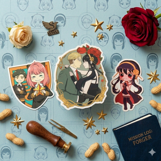 Set of 3 Spy X Family Stickers: Yor & Loid Forger - Anya - chibi Yor