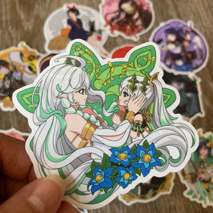 Genshin Impact Stickers: Raiden Shogun - Venti - Nahida - Zhongli - Childe - Kokomi