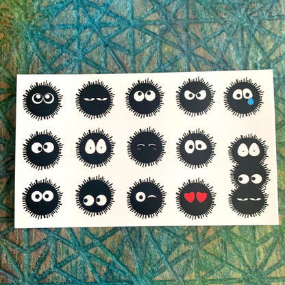 Soot Sprite Sticker Sheet - Soot Sprite Emoji Smoji