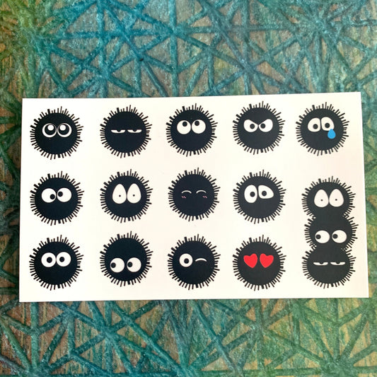 Soot Sprite Sticker Sheet - Soot Sprite Emoji Smoji