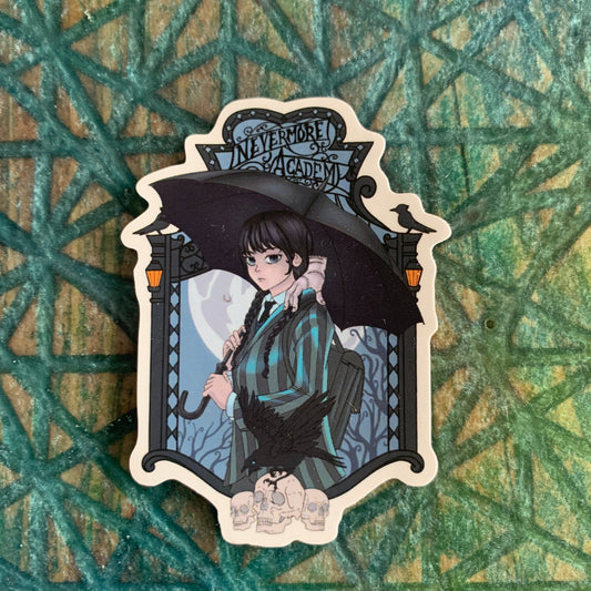 Wednesday Addams Sticker - Nevermore inspired
