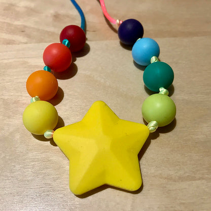 ChewBling Sensory Yellow STAR Chewelry Necklace for Children and Adults, Autism, Anxiety, ADHD